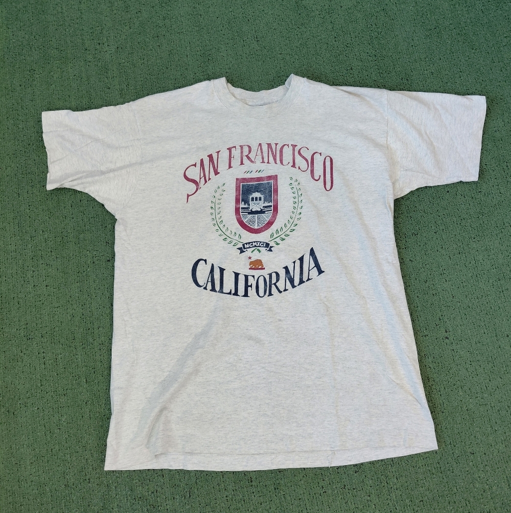 VINTAGE San Francisco California 90's Gray T Shirt Sz XL